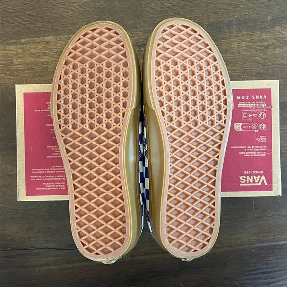 Vans Authentic checkboard blue/white women size 7.5 - Picture 3 of 6